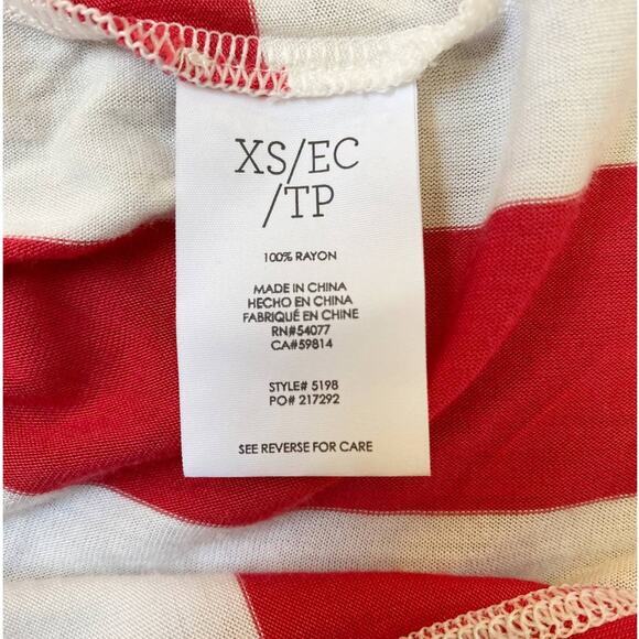 CAbi Carousel Striped Sleeveless Blouse Asymmetrical hem sz XS - Picture 7 of 10